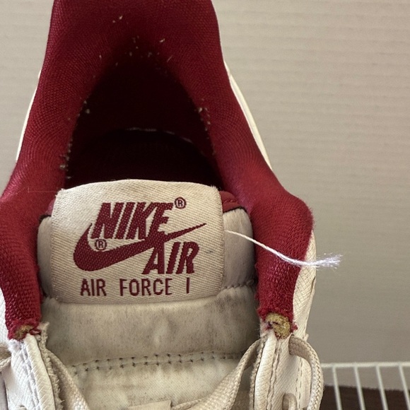 Nike Air Force 1 Women's Sneakers White and Burgundy Size 7 - Picture 7 of 7